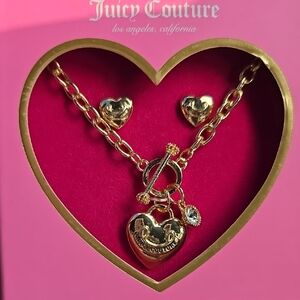 Juicy Couture Gold Heart Necklace Set